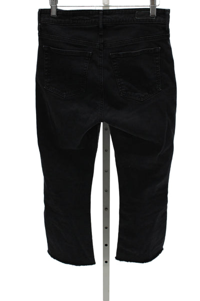 AG Women Straight High Waist Black Jeans Size 27