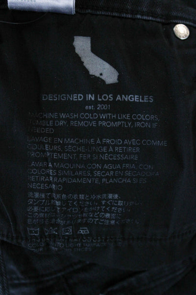 AG Women Straight High Waist Black Jeans Size 27