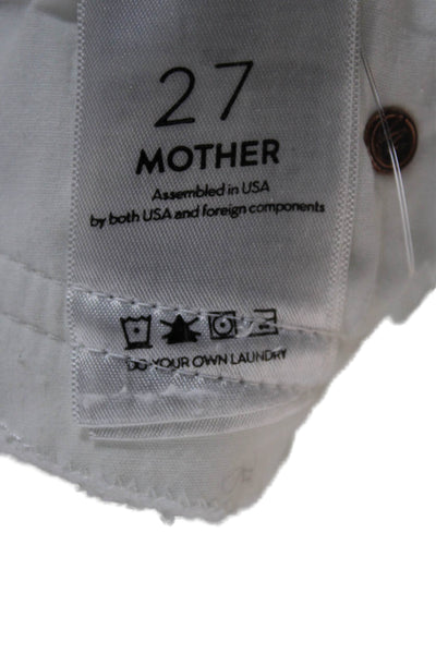 Mother Womens Ankle High Waist Jeans White Cotton Blend Size 27