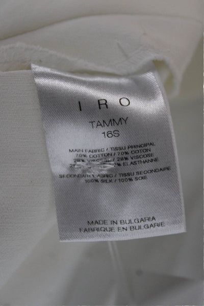 IRO Womens Fit & Flare Sleeveless V-Neck Cotton Dress White Zip Size 38