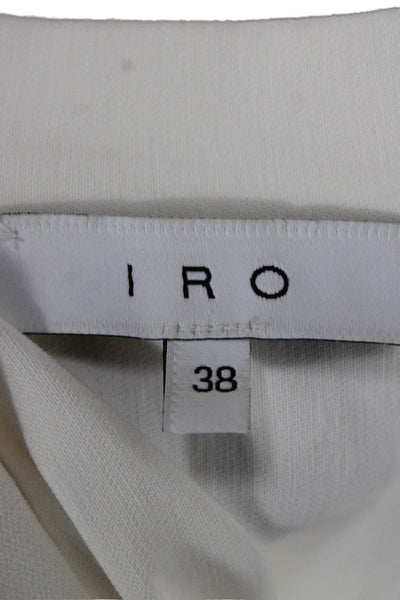 IRO Womens Fit & Flare Sleeveless V-Neck Cotton Dress White Zip Size 38