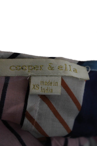 Cooper & Ella Women Kaftan Multicolor V-Neck Geometric Viscose Maxi Size XS