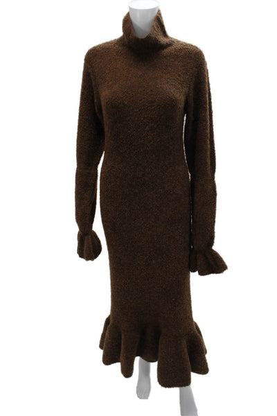 Something Navy Womens Brown Turtleneck Long Sleeve Sweater Dress Size S