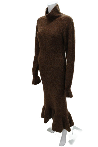 Something Navy Womens Brown Turtleneck Long Sleeve Sweater Dress Size S