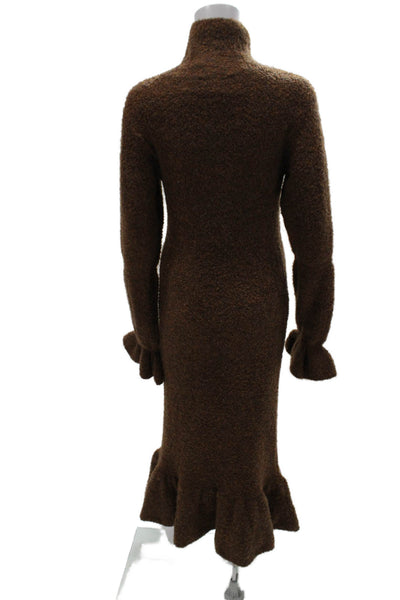 Something Navy Womens Brown Turtleneck Long Sleeve Sweater Dress Size S