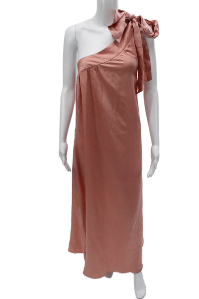 Free People Womens Maxi One Shoulder Pink Dress Size S
