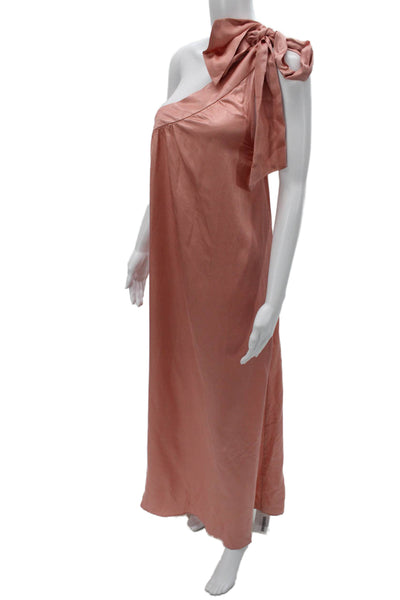 Free People Womens Maxi One Shoulder Pink Dress Size S