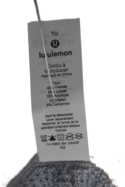 Lululemon Womens Gray Cape Sweater Boat Neck Long Sleeve Size One Size