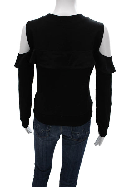 A.L.C. Women Black Viscose Crew Neck Pullover Long Sleeve Size 2