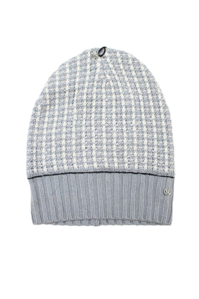 Lululemon Womens Peace Of Mind Beanie Hat Blue White Size One Size