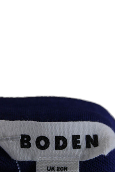 Boden Womens Maxi Dress Blue V-Neck Short Sleeve Mid Calf Size 16