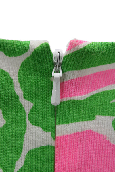 Lilly Pulitzer Women Shift Dress Pink Floral V-Neck Sleeveless Knee Size 2