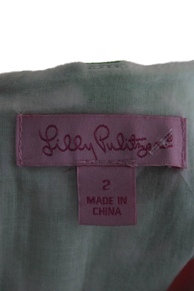 Lilly Pulitzer Women Shift Dress Pink Floral V-Neck Sleeveless Knee Size 2