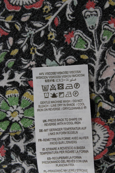 Boden Womens Fit & Flare V Neck Black Dress Long Sleeve Above Knee Zip Size 6