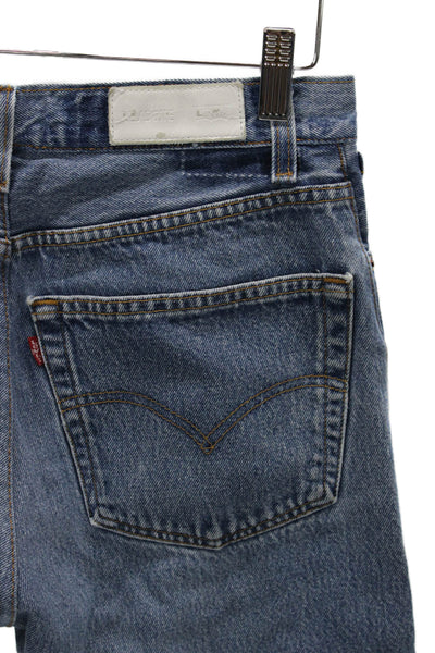 Re/Done Women High Waist Ankle Jeans Blue Button Cotton Size 29