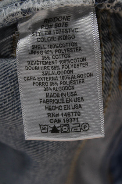 Re/Done Women High Waist Ankle Jeans Blue Button Cotton Size 29
