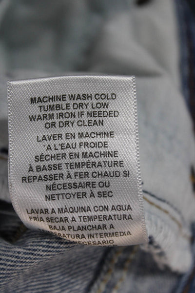 Re/Done Women High Waist Ankle Jeans Blue Button Cotton Size 29
