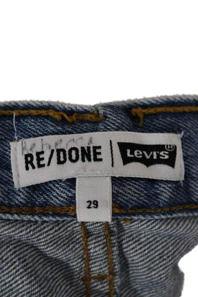 Re/Done Women High Waist Ankle Jeans Blue Button Cotton Size 29