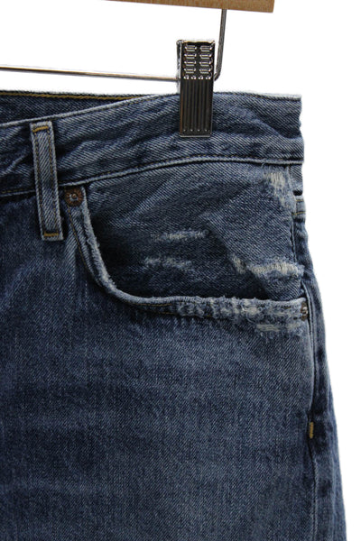 Agolde Women Straight High Waist Blue Cotton Jeans Size 29