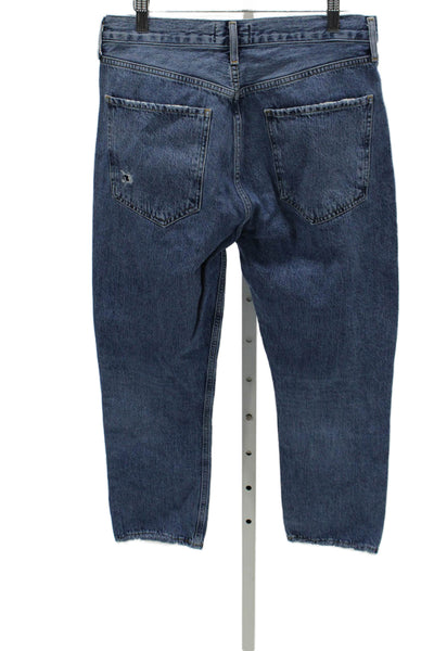 Agolde Women Straight High Waist Blue Cotton Jeans Size 29