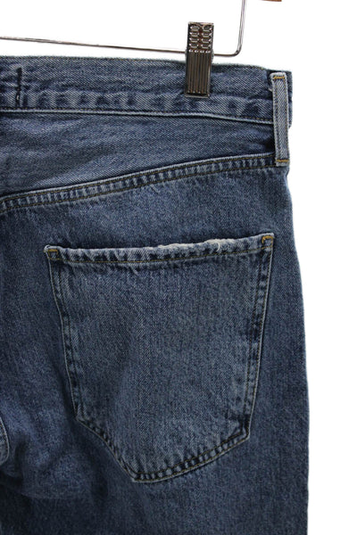 Agolde Women Straight High Waist Blue Cotton Jeans Size 29