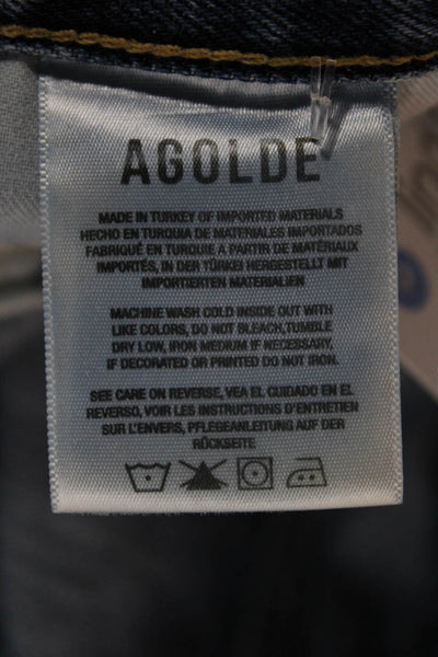 Agolde Women Straight High Waist Blue Cotton Jeans Size 29