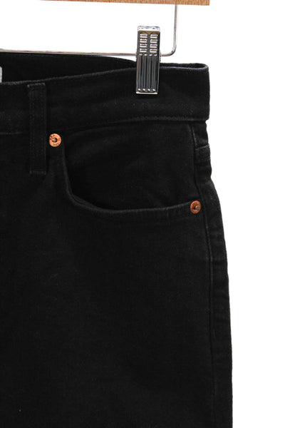 Re/Done Women Cropped High Waist Black Jeans Size 28