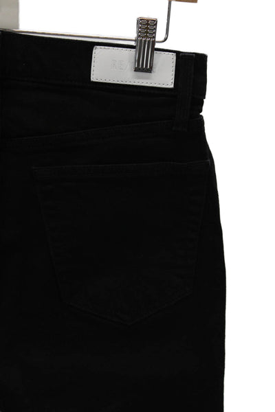 Re/Done Women Cropped High Waist Black Jeans Size 28