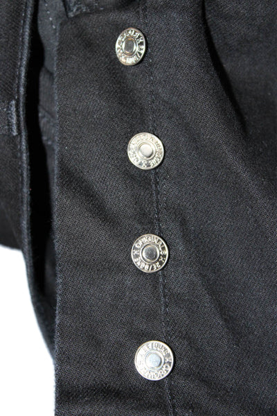 Re/Done Women Cropped High Waist Black Jeans Size 28