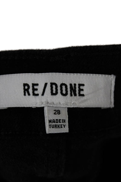 Re/Done Women Cropped High Waist Black Jeans Size 28