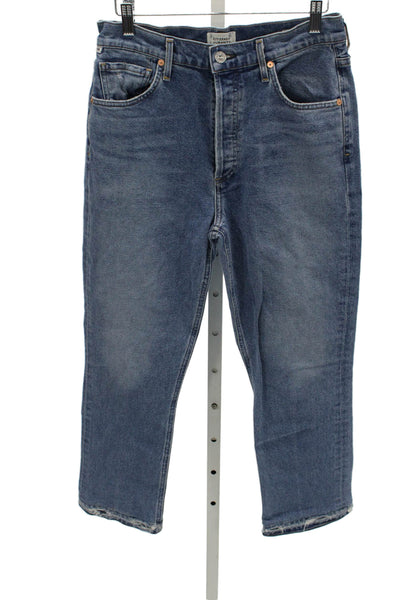 Citizens of Humanity Womens High Waist Straight Jeans Blue Cotton Size 28