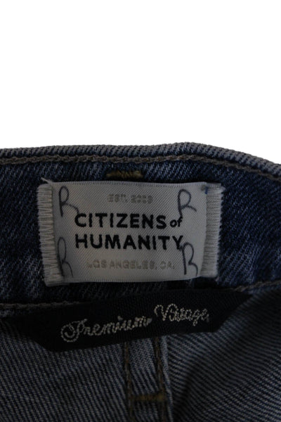 Citizens of Humanity Womens High Waist Straight Jeans Blue Cotton Size 28