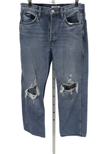 Re/Done Womens Straight High Waist Blue Jeans Size 28