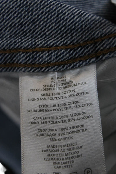 Re/Done Womens Straight High Waist Blue Jeans Size 28