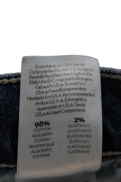 Mother Superior Womens Straight Jeans Blue High Waist Button 25in Size 30