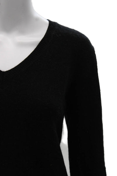 J Crew Women Black Wool V-Neck Pullover Sweater Long Sleeve Size M
