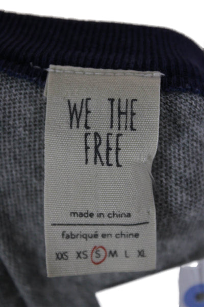 We The Free Women Basic Gray Crew Neck 3/4 Sleeve T-Shirt Size S