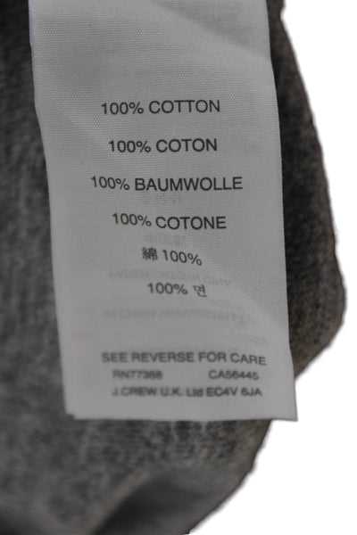 J Crew Women Gray Scoop Neck Long Sleeve Basic Cotton T-Shirt Size M