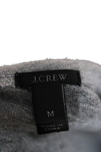 J Crew Women Gray Scoop Neck Long Sleeve Basic Cotton T-Shirt Size M