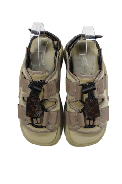 Louis Vuitton Womens Chameleon Comfort Sandals Shoes Khaki Size 7N