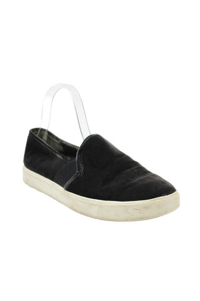 Vince Womens Velvet Casual Loafers Black Size 8.5