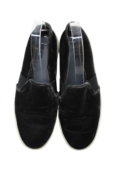 Vince Womens Velvet Casual Loafers Black Size 8.5