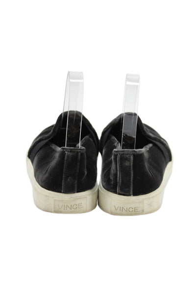 Vince Womens Velvet Casual Loafers Black Size 8.5