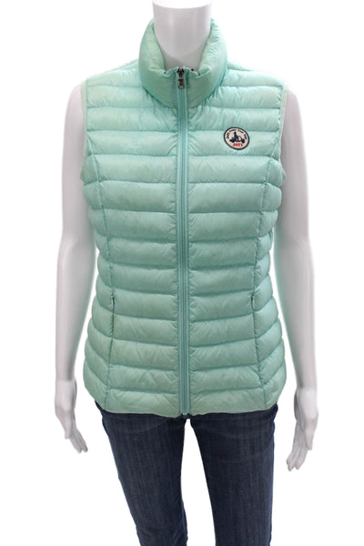 Jott Women Puffer Jacket Green Nylon Zip Sleeveless Size XS