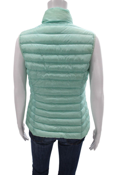Jott Women Puffer Jacket Green Nylon Zip Sleeveless Size XS