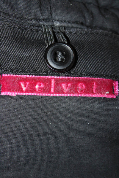 Velvet Women Anorak Black Cotton Long Sleeve Zip Solid Size S