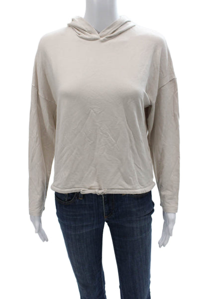 Majestic Filatures Women Pullover Hoodie Beige Viscose Longsleeve Size S