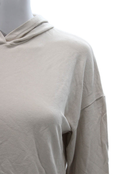 Majestic Filatures Women Pullover Hoodie Beige Viscose Longsleeve Size S