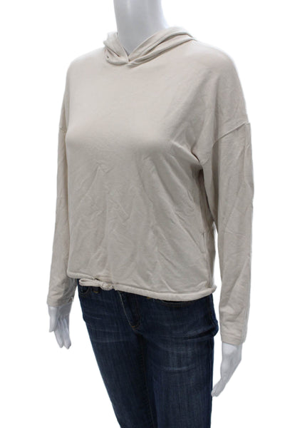 Majestic Filatures Women Pullover Hoodie Beige Viscose Longsleeve Size S