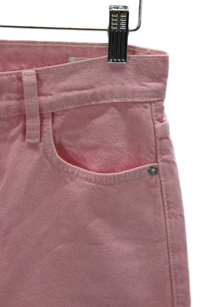 Frame Womens Wide Leg Jeans Pink Cotton Button Fly Inseam 28 Size 25